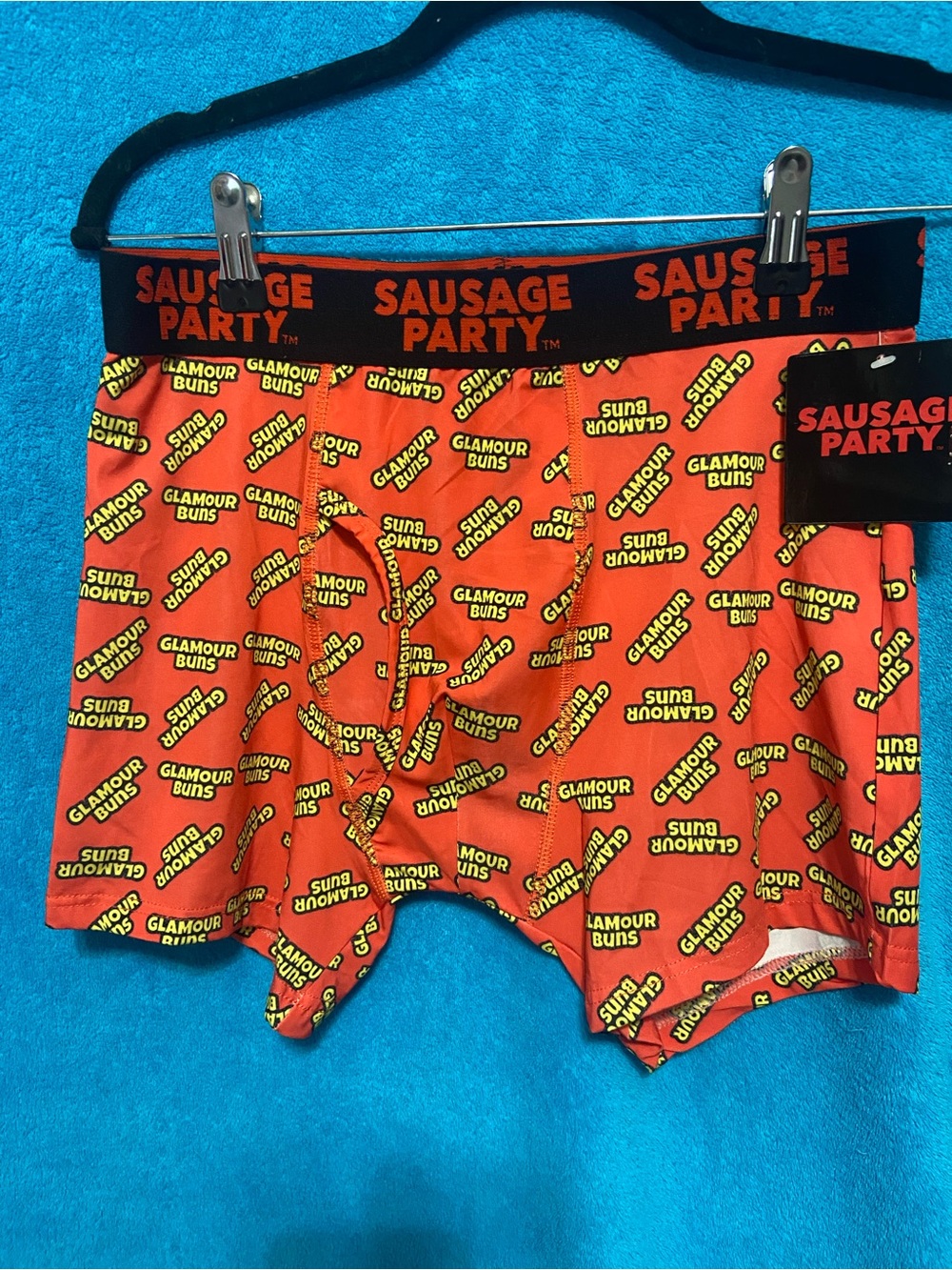 NWT - Orange 'Glamour Buns' Graphic Boxer Briefs Sausage Party